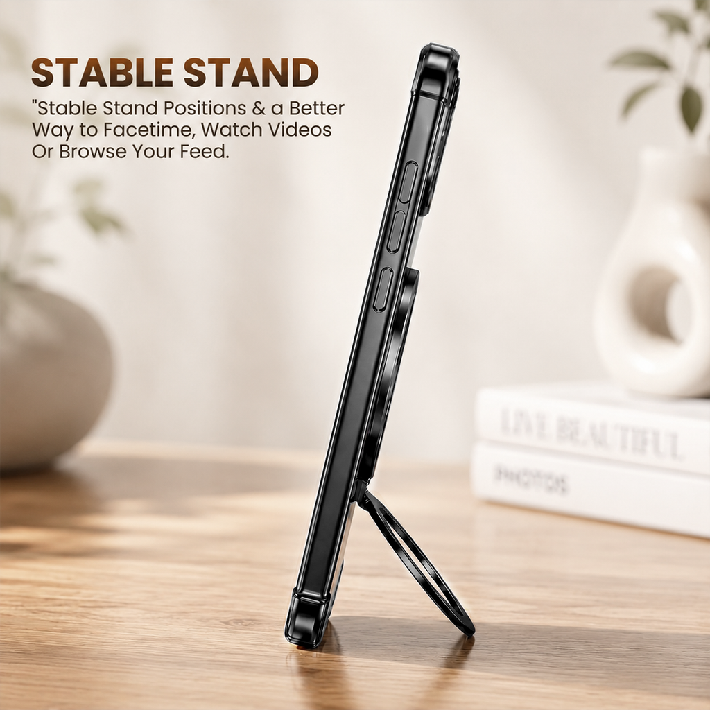 Vivo V70 5G Luxury Four Corner Invincible Bracket Ring Stand Case