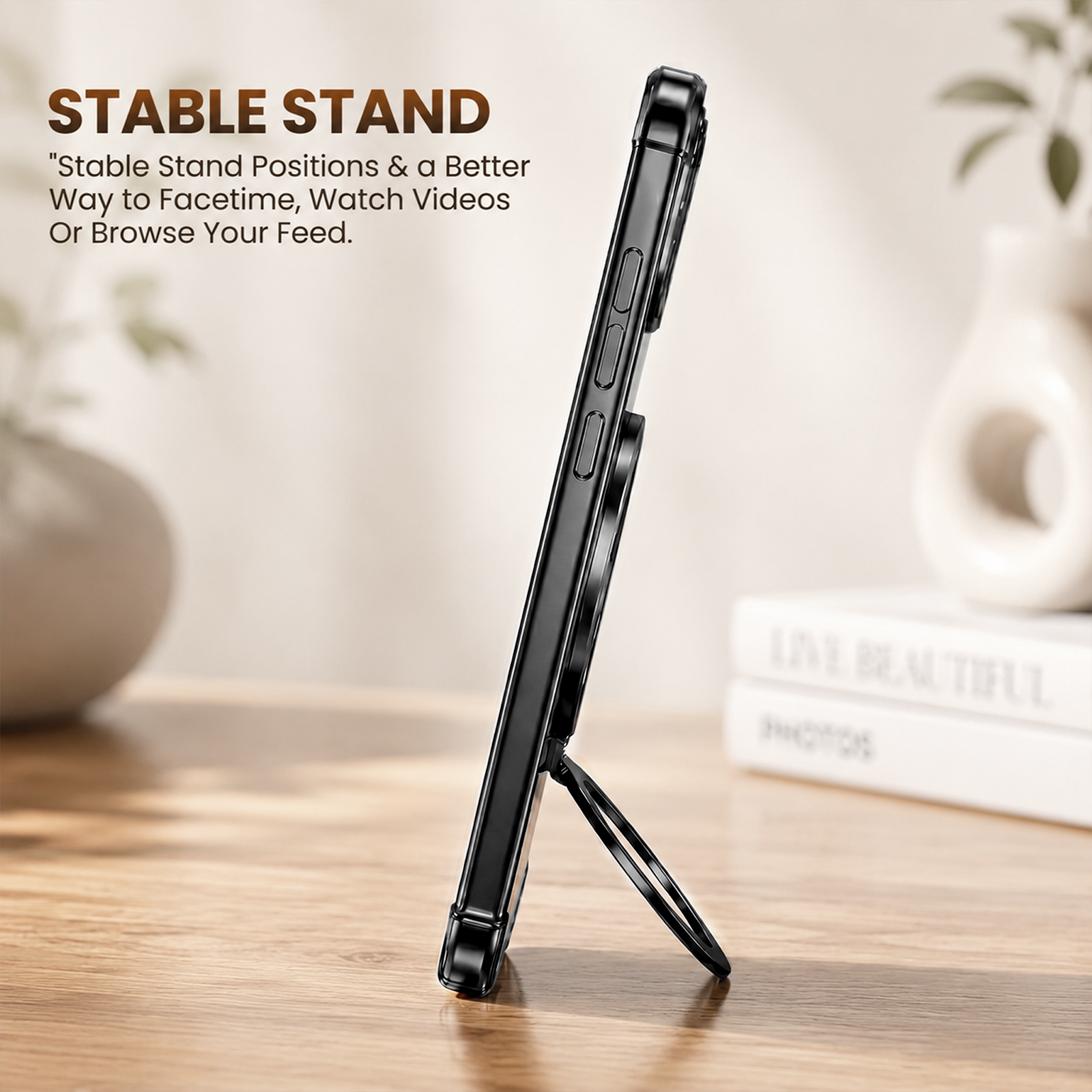 Vivo V70 5G Luxury Four Corner Invincible Bracket Ring Stand Case