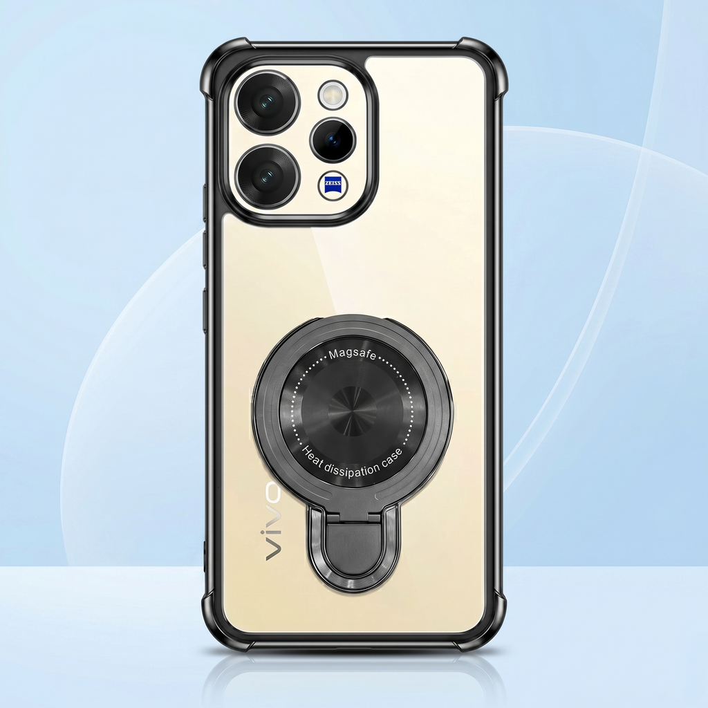 Vivo V70 5G Luxury Four Corner Invincible Bracket Ring Stand Case