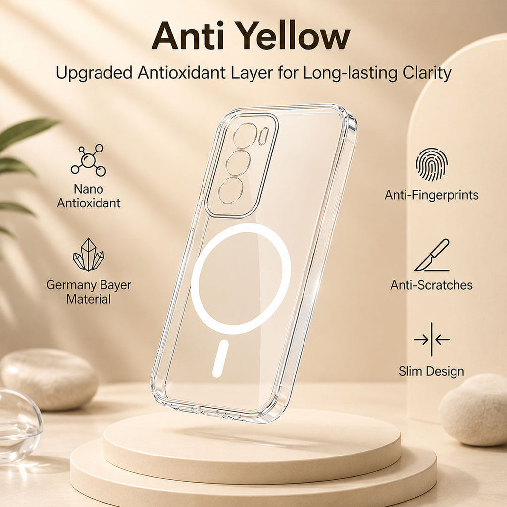 Oppo Reno 12 Pro 5G Clear Anti-Yellow MagSafe Protective Case