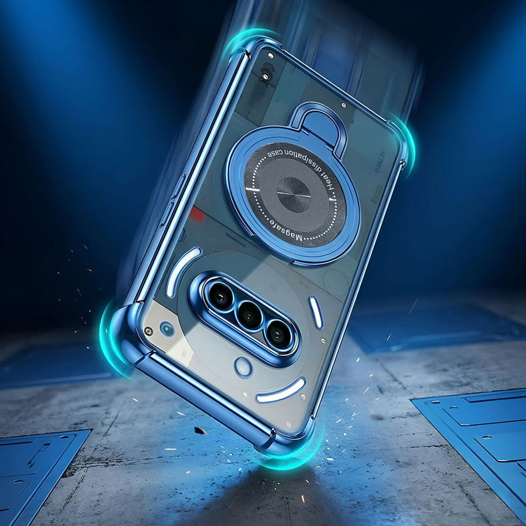 Nothing Phone 3a 5G Luxury Four Corner Invincible Bracket Ring Stand Case