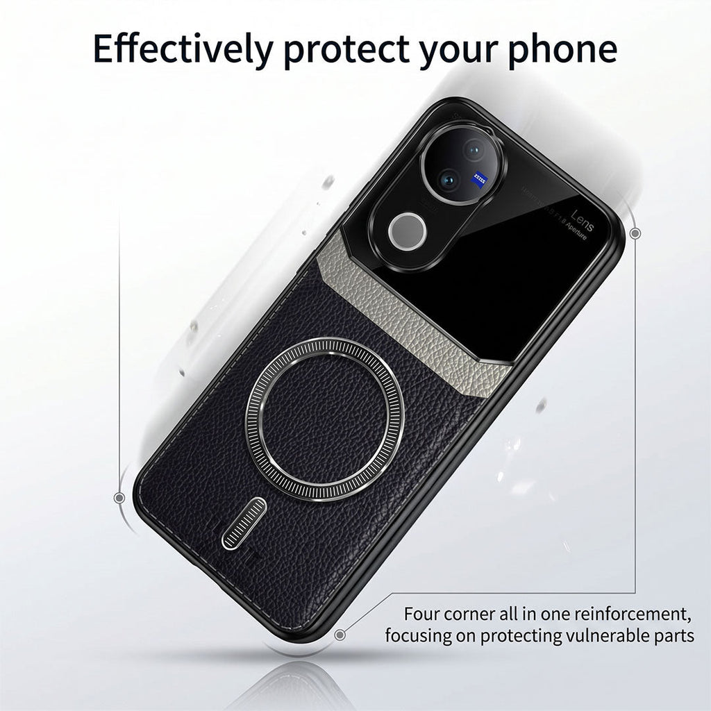 Vivo V50 5G Premium Magsafe Magnetic Leather Lens Protective Case