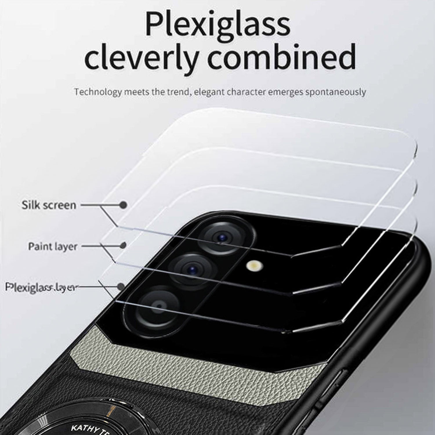 Samsung Galaxy A16 5G Original Luxury Leather Lens Magnifier Ring Stand Case
