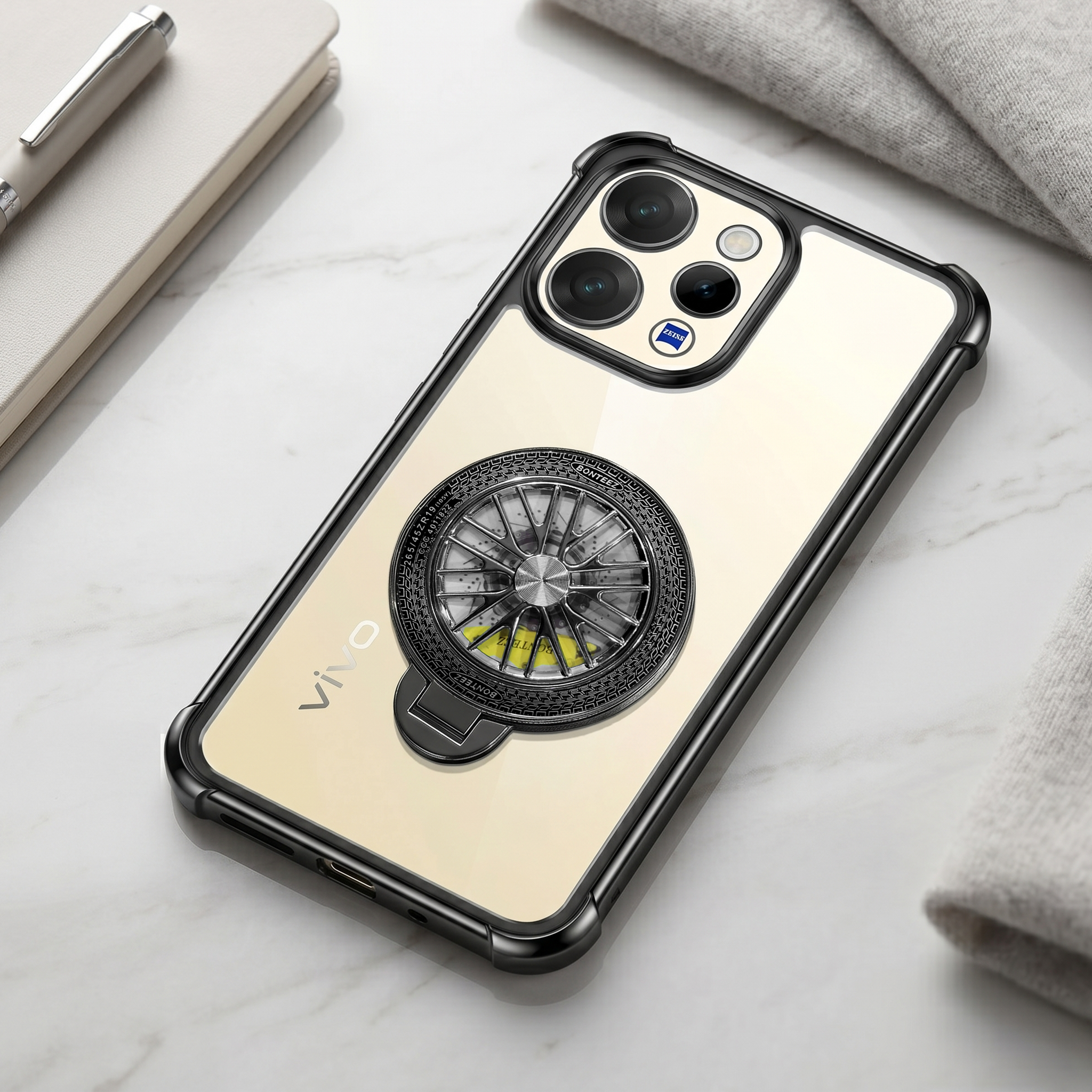 Vivo V70 5G Premium Stress Buster Wheel Rotating Shockproof Airbags Case