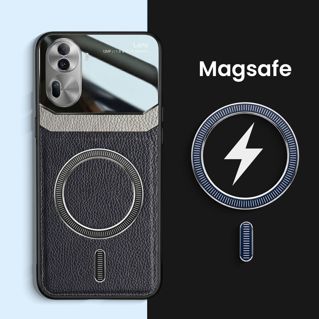 Oppo Reno 11 Pro 5G Premium Magsafe Magnetic Leather Lens Protective Case