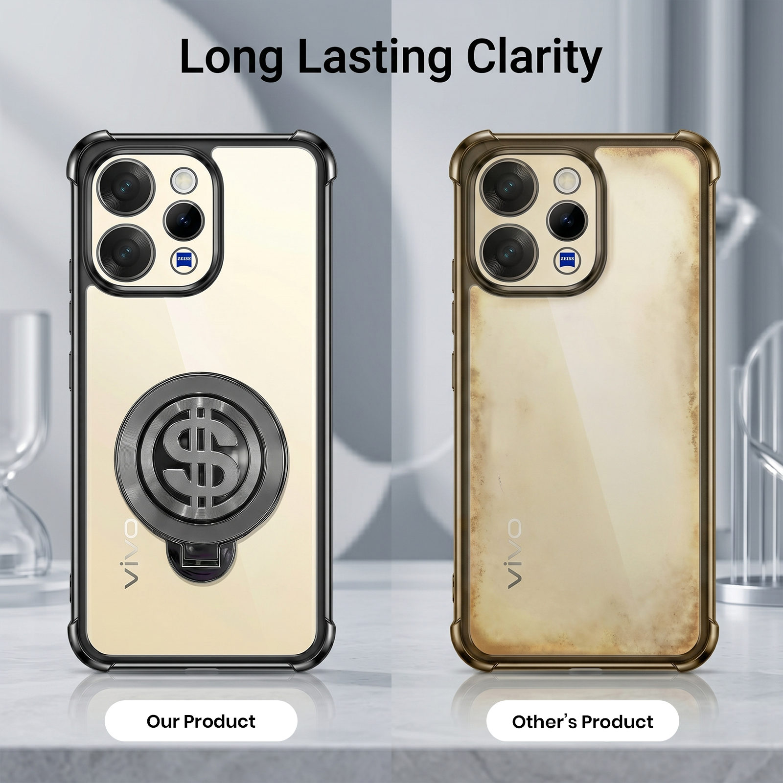 Vivo V70 5G Four Corner Airbags 100% Original Astro Money Magnet Rotating Dollar Case