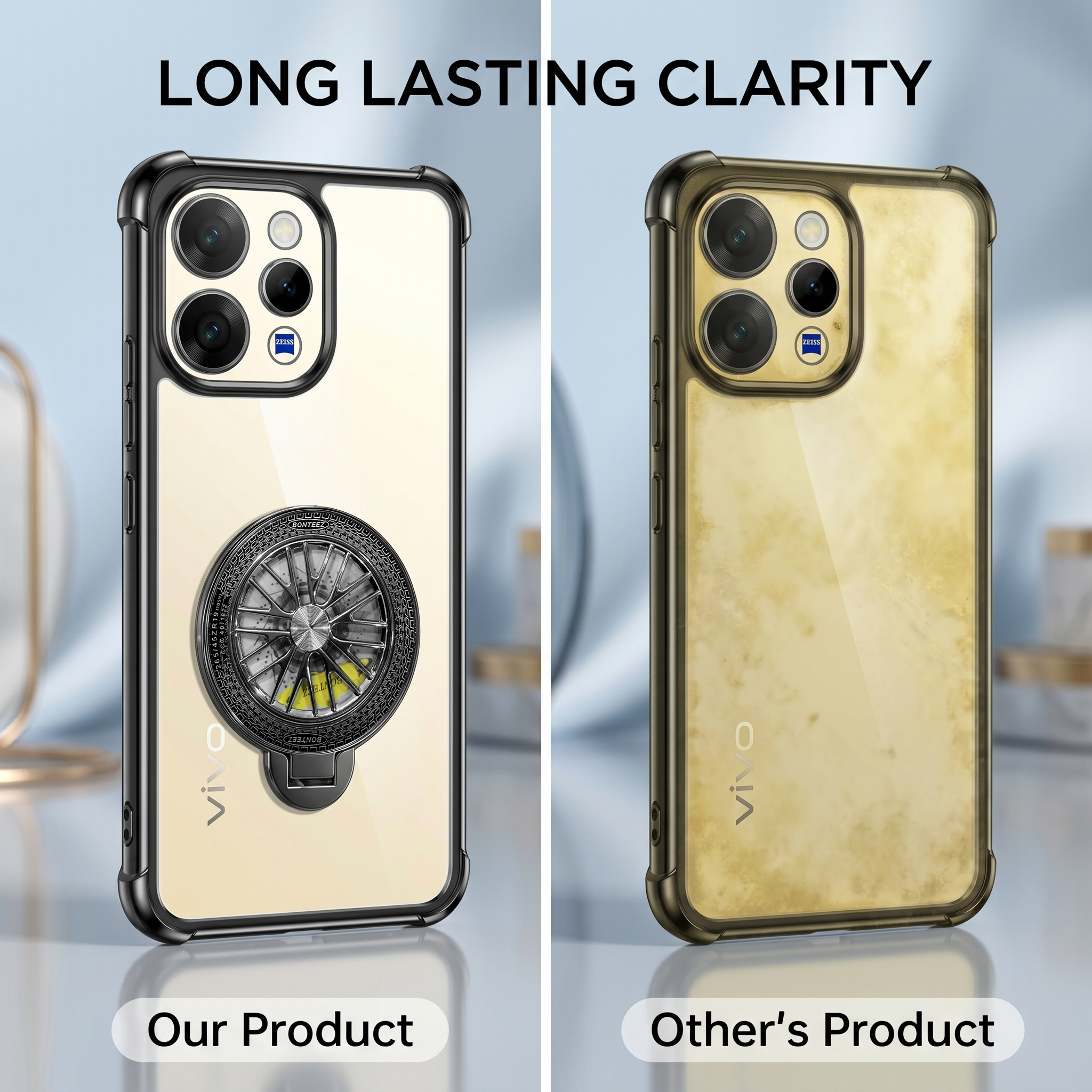 Vivo V70 5G Premium Stress Buster Wheel Rotating Shockproof Airbags Case