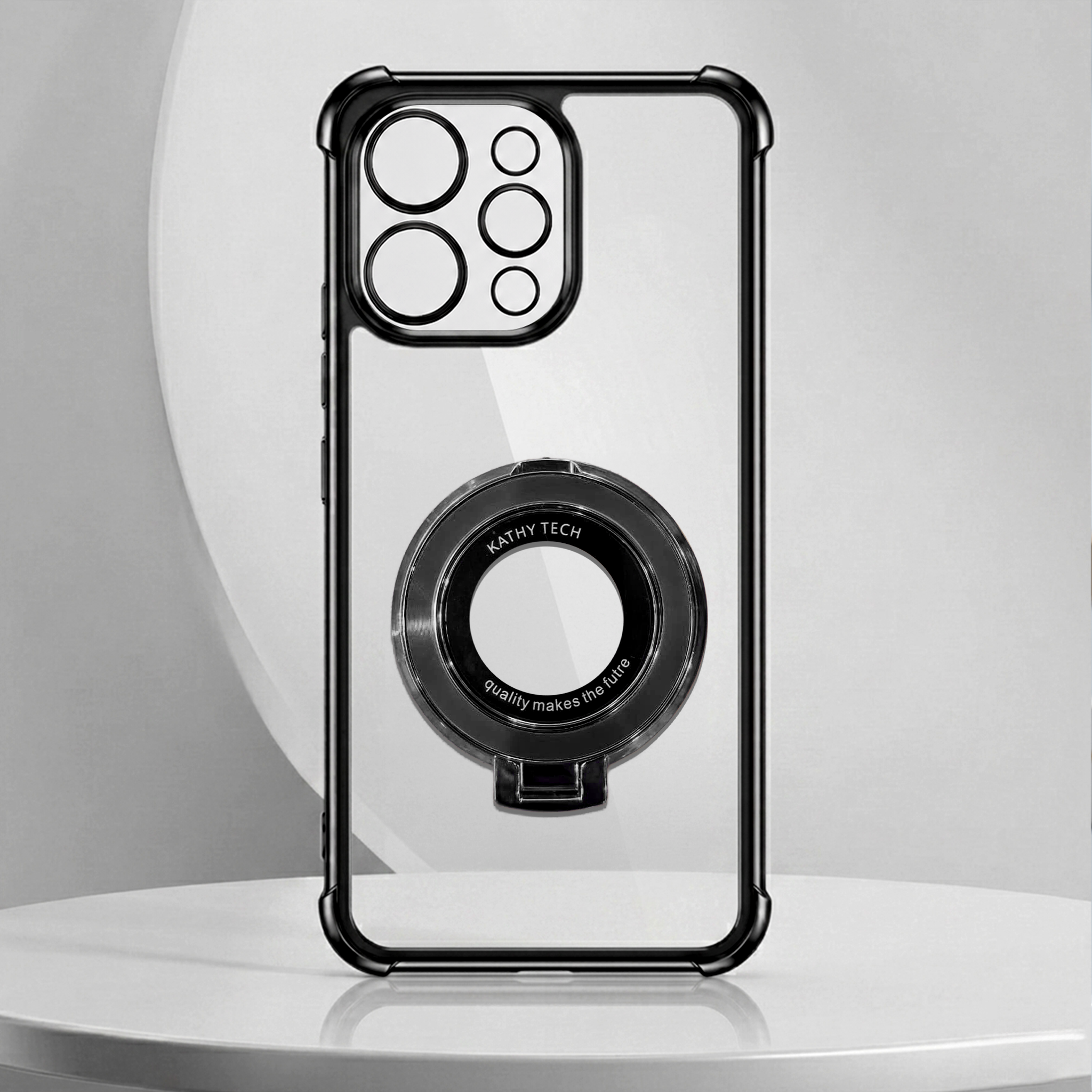 Vivo V70 5G Original Luxury Magnifier Ring Stand Shockproof Airbags Corner Case