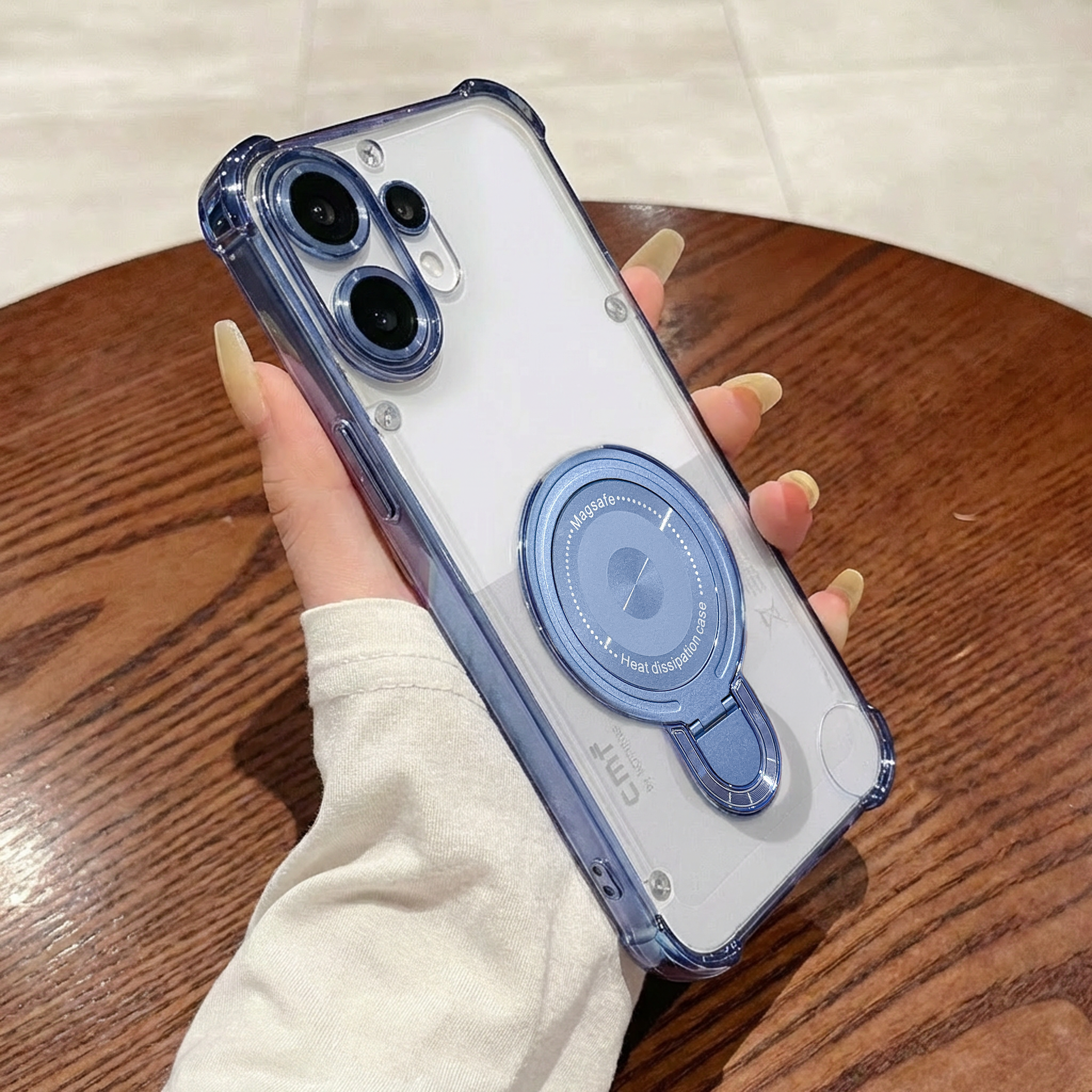 Nothing Phone 2 Pro 5G Luxury Four Corner Invincible Bracket Ring Stand Case