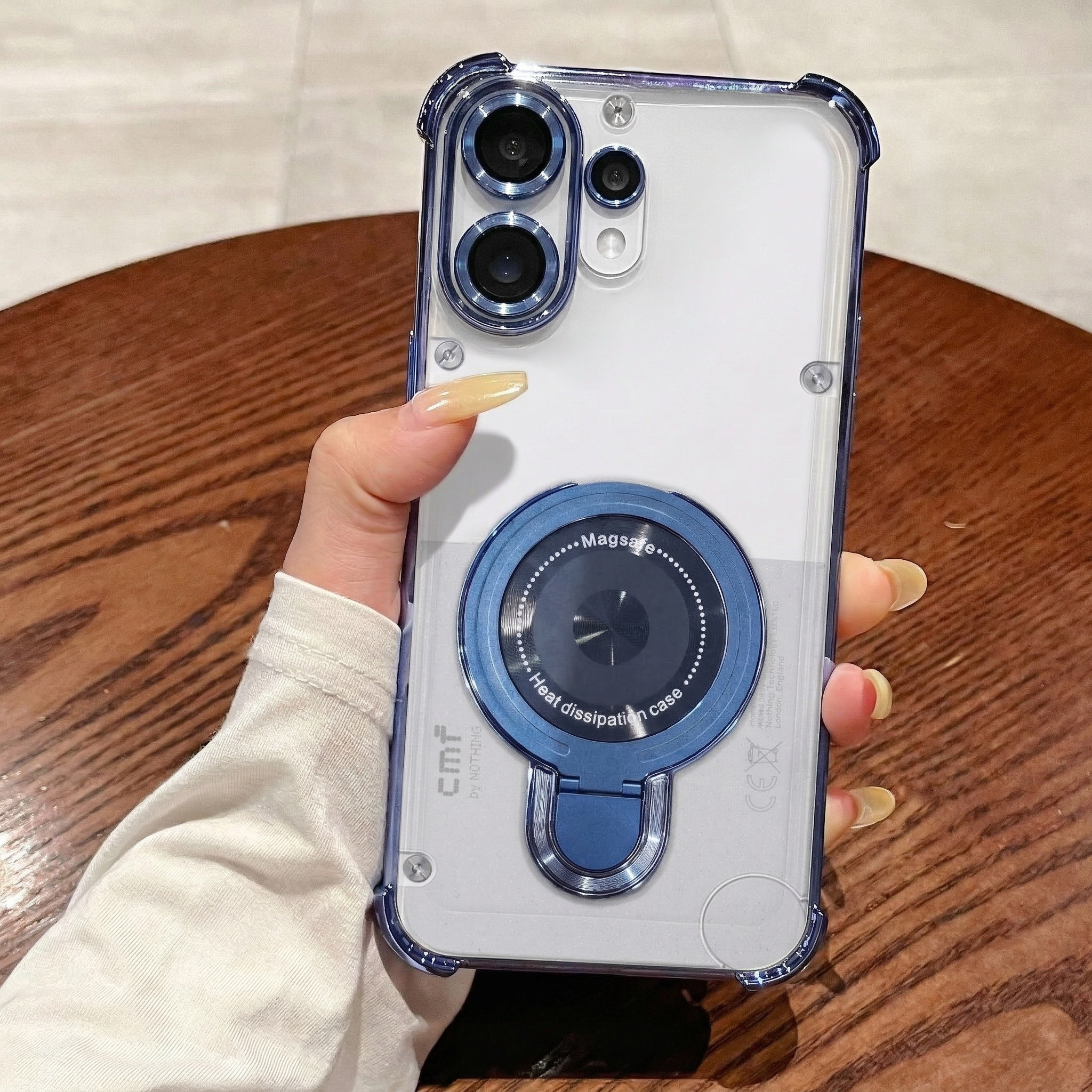Nothing Phone 2 Pro 5G Luxury Four Corner Invincible Bracket Ring Stand Case