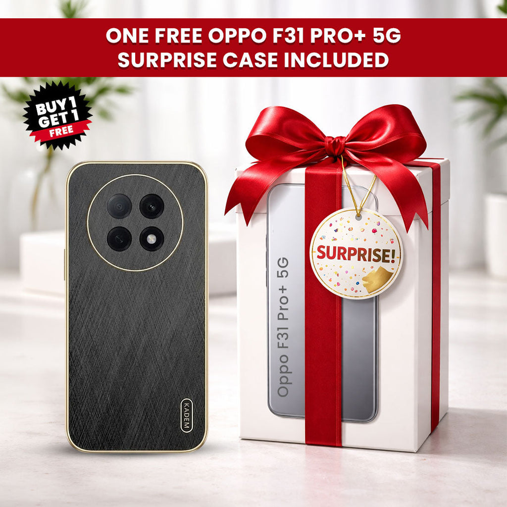 Oppo F31 Pro+ 5G Premium Electroplated Frame Gold Thread Pattern Soft Case (Buy 1 Get 1 Free Surprise Cover)