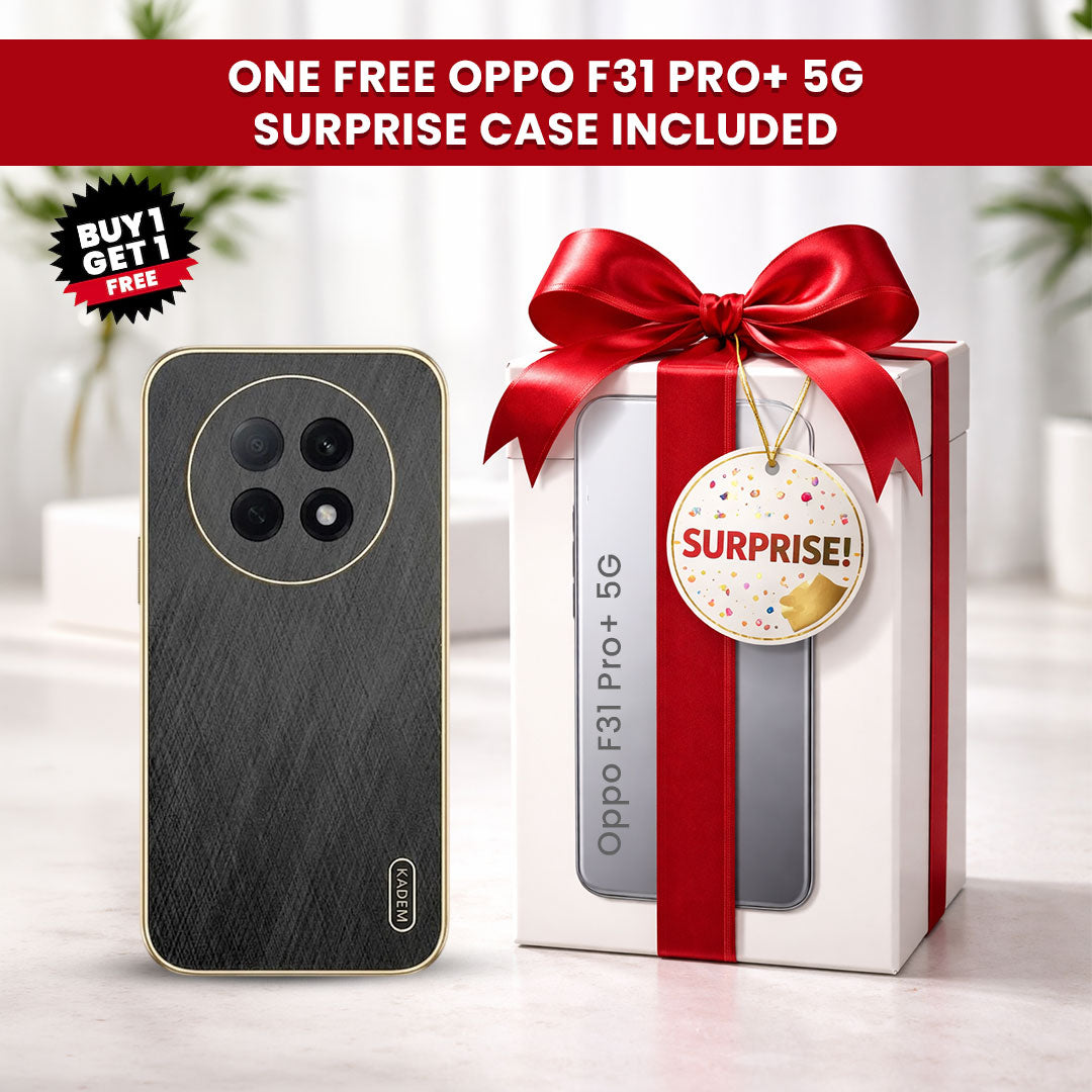 Oppo F31 Pro+ 5G Premium Electroplated Frame Gold Thread Pattern Soft Case (Buy 1 Get 1 Free Surprise Cover)
