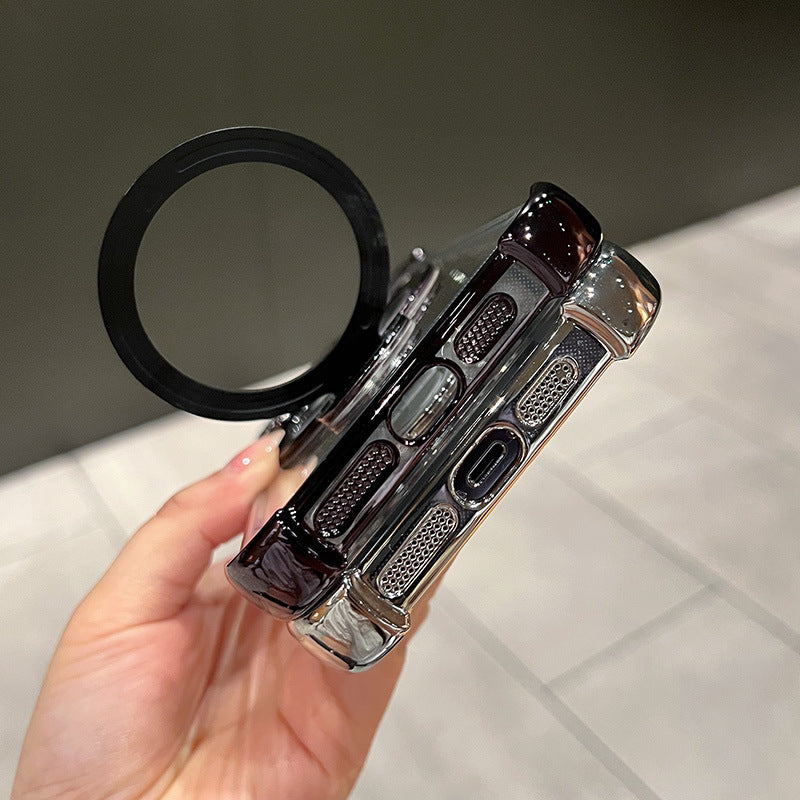 Vivo V60 5G Luxury Four Corner Invincible Bracket Ring Stand Case