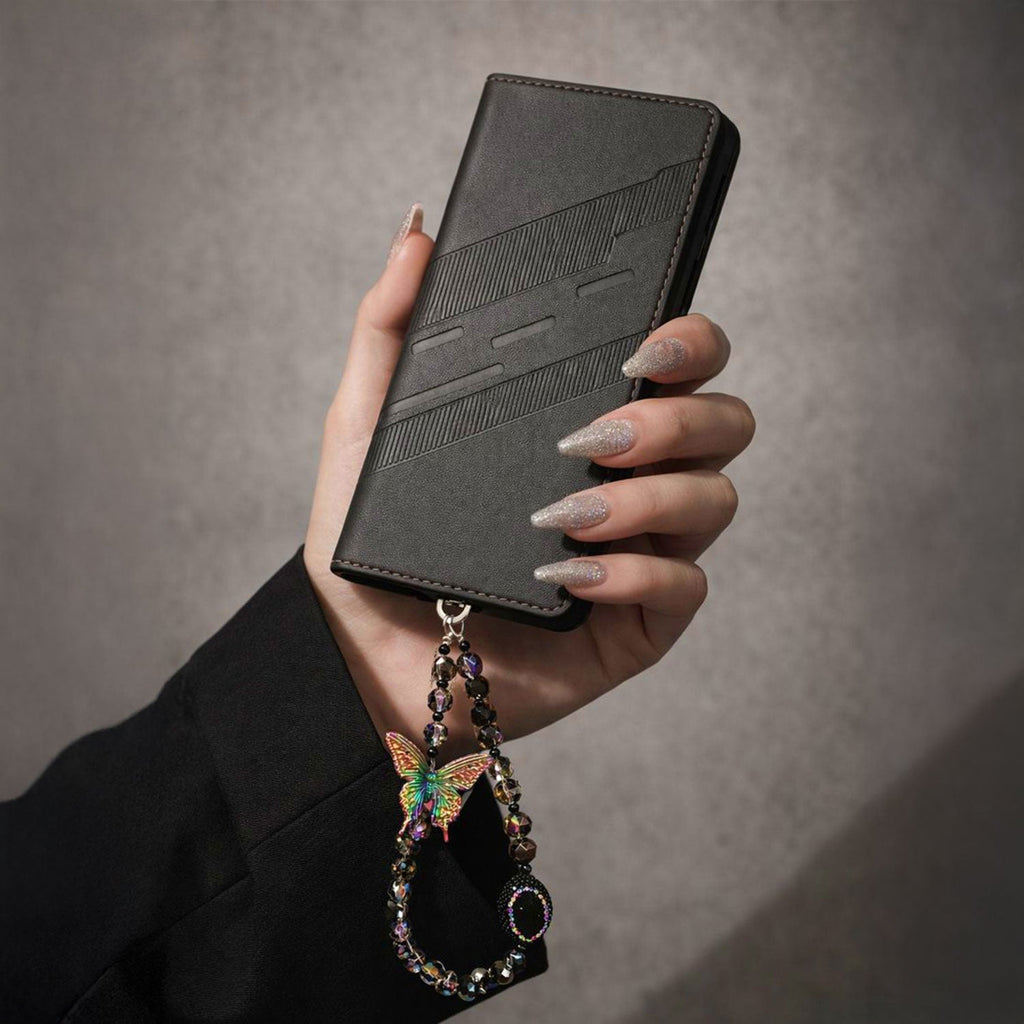Vivo V50 5G Retro PU Leather Magnetic Wallet Flip Case with Charm Strap