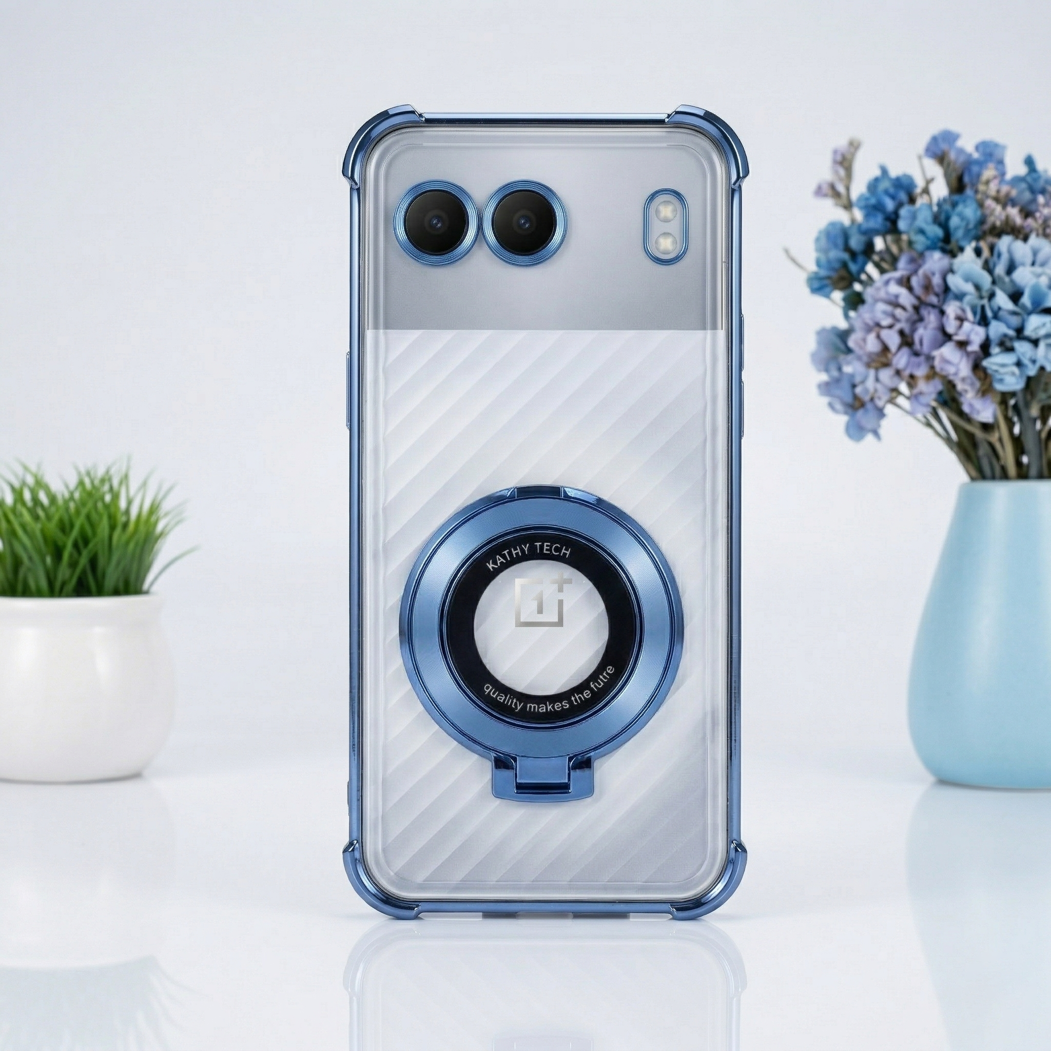OnePlus Nord 4 5G Original Luxury Magnifier Ring Stand Shockproof Airbags Corner Case